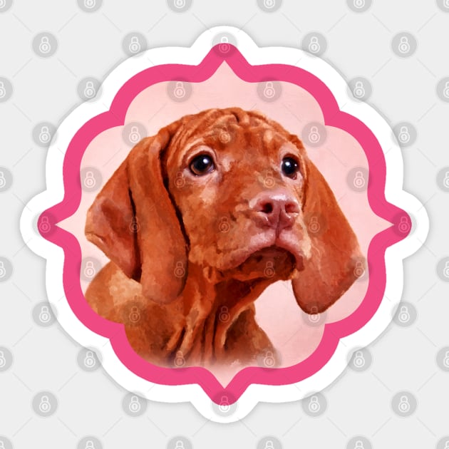 Vizsla puppy- Hungarian pointer Sticker by Nartissima